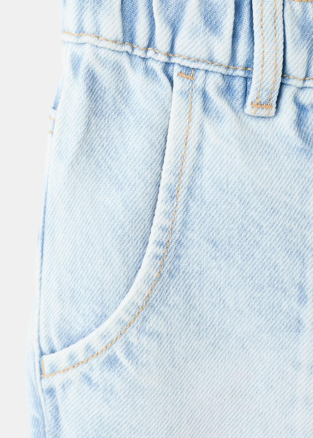 Blue Denim Bermuda Shorts With Drawstring, Baby Boy, Open Blue, large image number 4