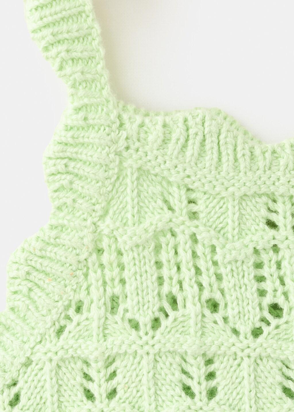 Green Crochet Knitted Top, Baby Girl, 0201_42, large image number 1