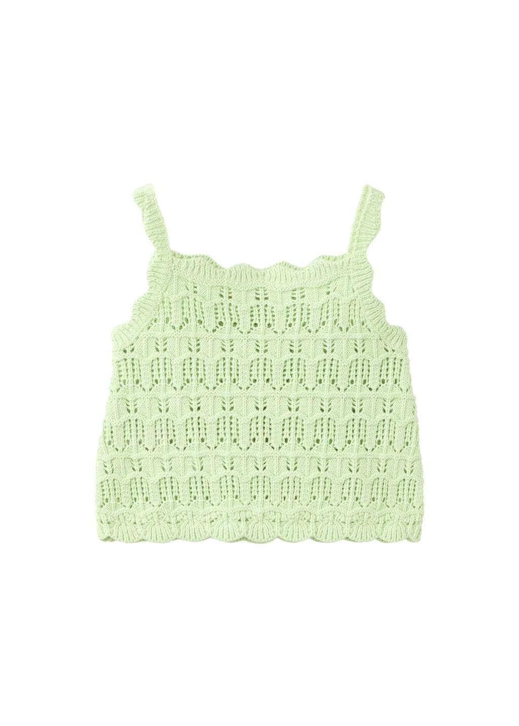 Green Crochet Knitted Top, Baby Girl, 0201_42, large image number 4