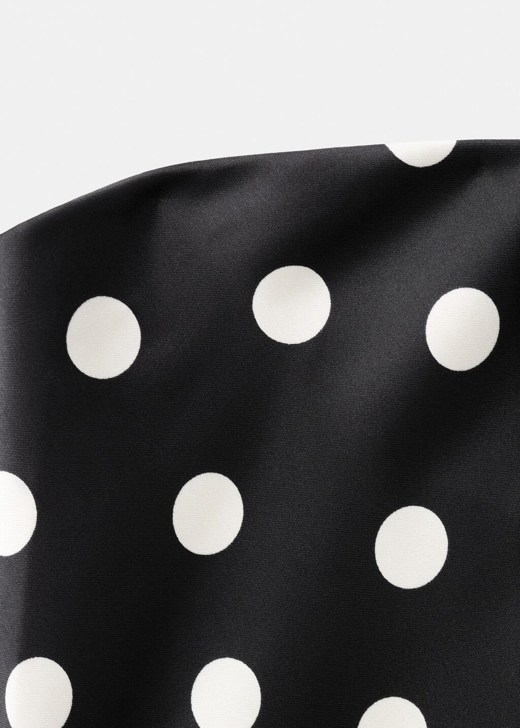 Black Polka-Dot Satin-Finish Dress, Black, large image number 1