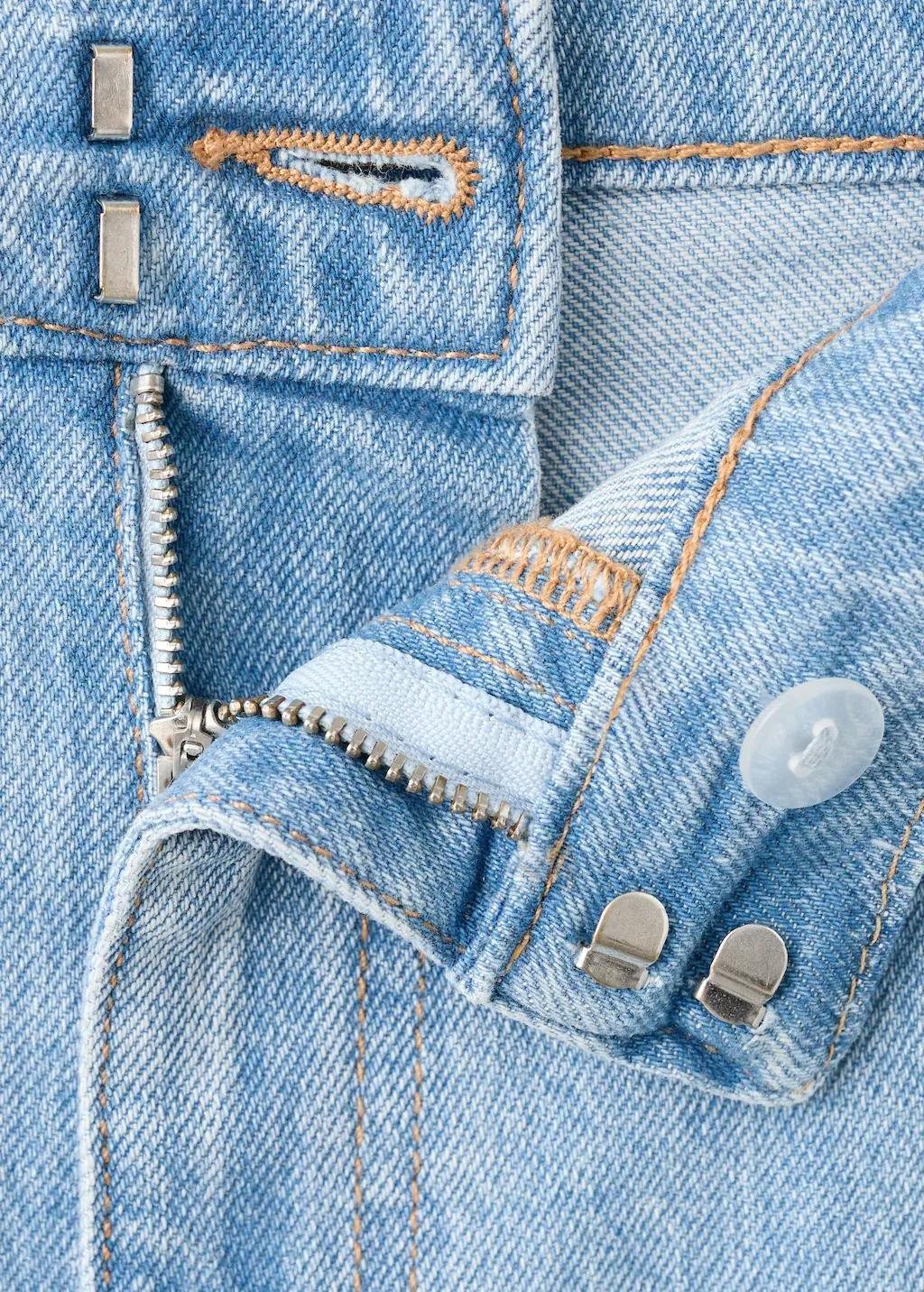 Blue Wide Leg Mid-Rise Jeans With Pockets, Open Blue, large image number 5