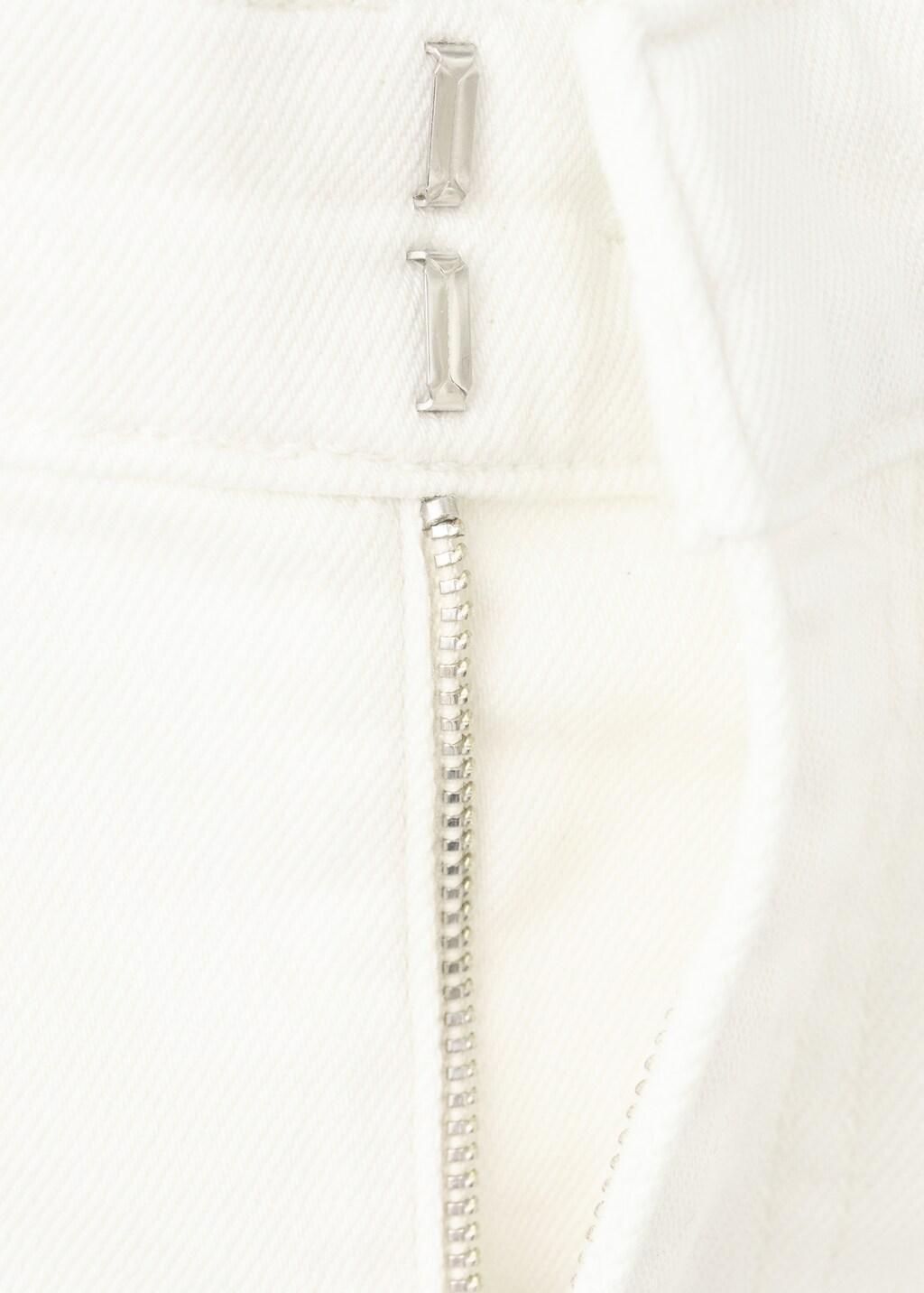 White Wide Leg Mid-Rise Jeans With Pockets, 0201_01, large image number 1