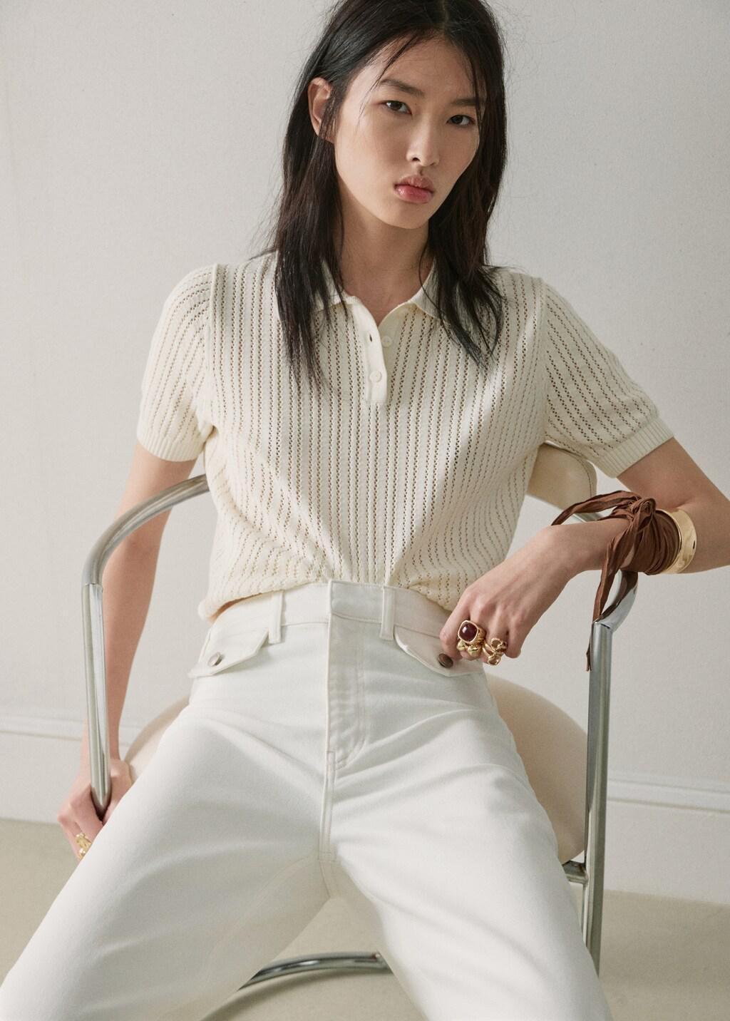White Wide Leg Mid-Rise Jeans With Pockets, 0201_01, large image number 4