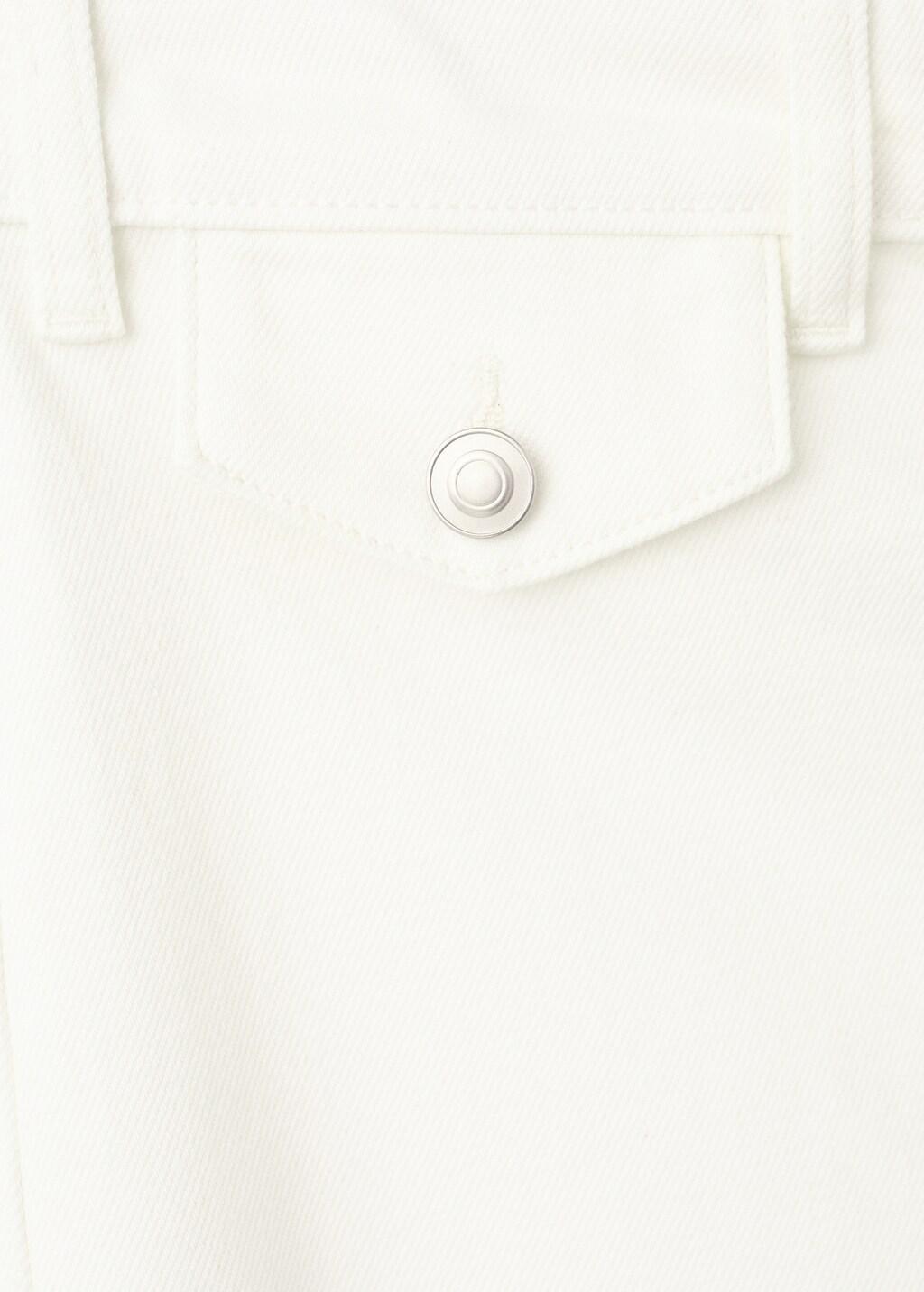 White Wide Leg Mid-Rise Jeans With Pockets, 0201_01, large image number 5