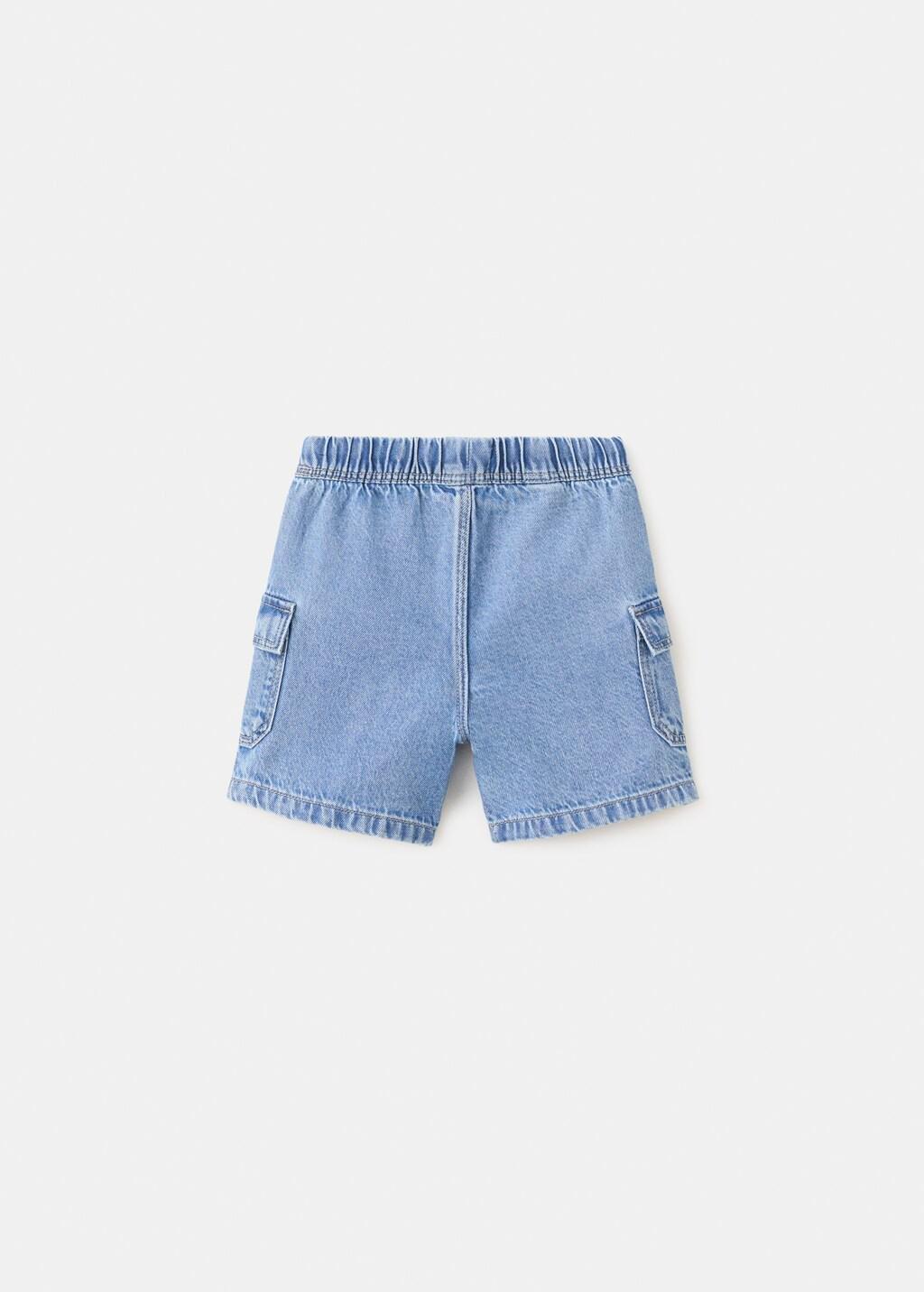 Blue Denim Cargo Shorts, Baby Boy, 0201_TM, large image number 2