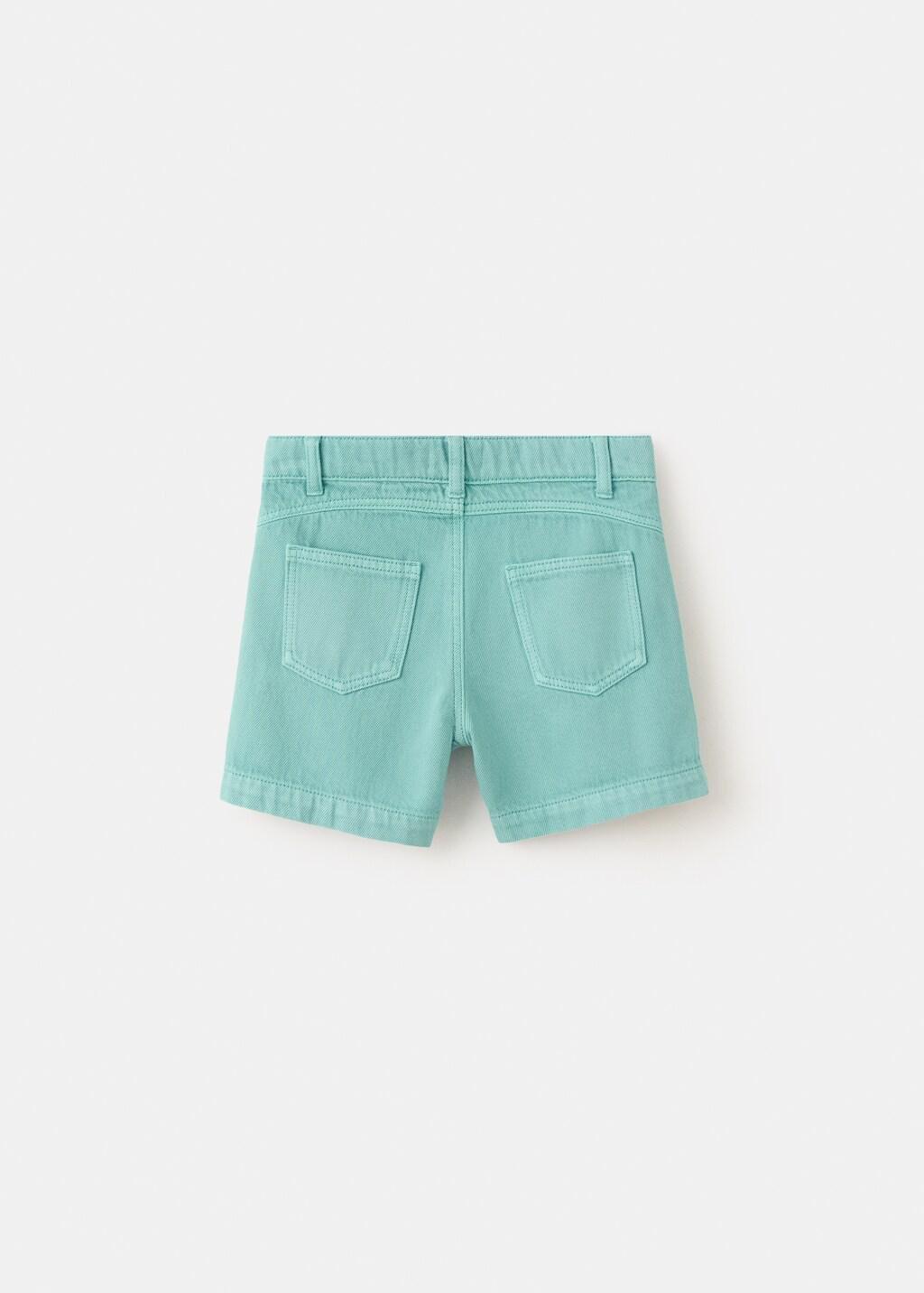 Turquoise Denim Bermuda Shorts, Baby Boy, 0201_46, large image number 2
