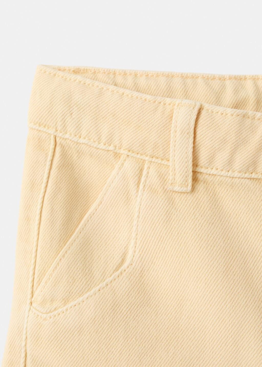 Yellow Denim Bermuda Shorts, Baby Boys, Yellow, large image number 1