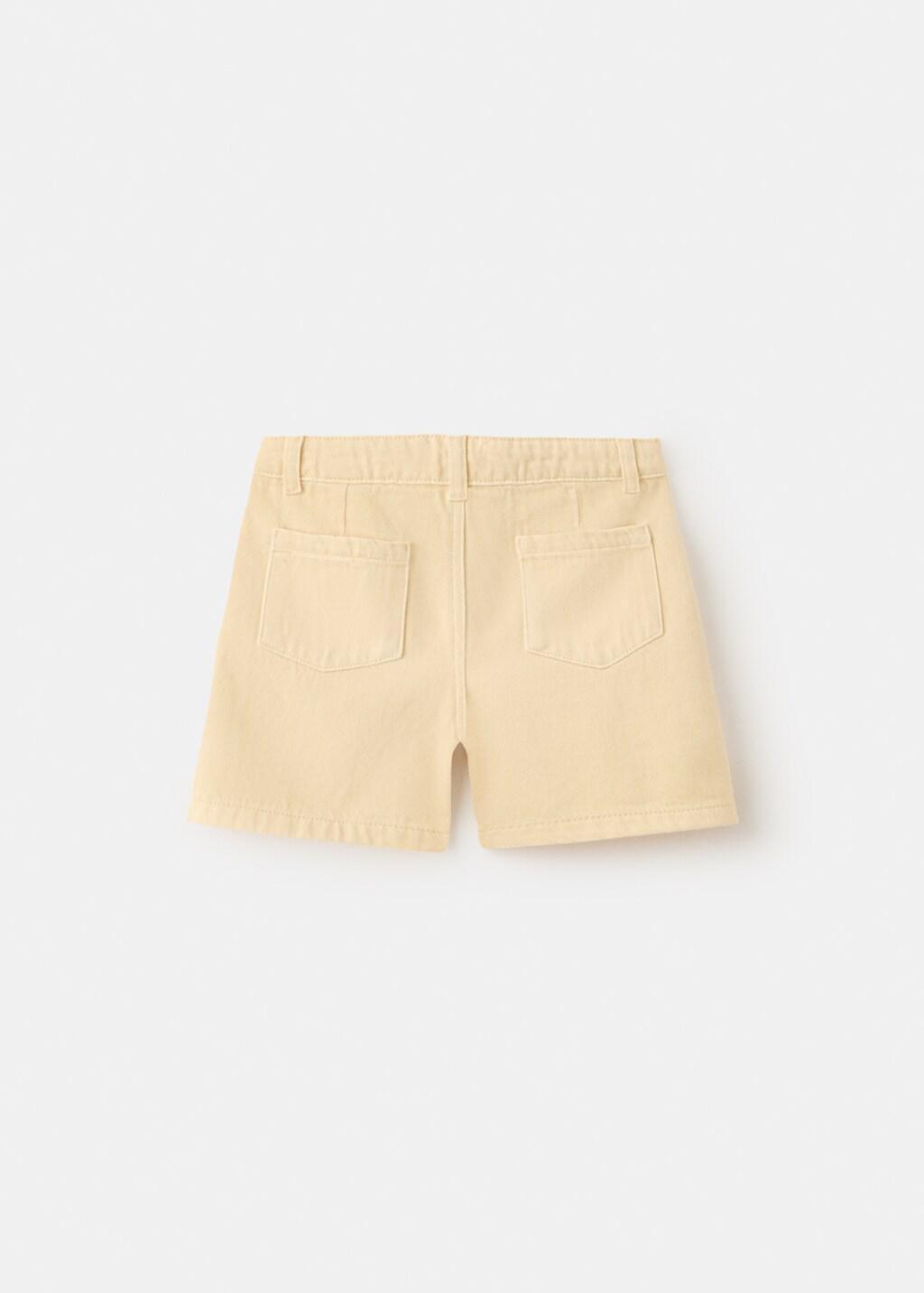 Yellow Denim Bermuda Shorts, Baby Boys, Yellow, large image number 2