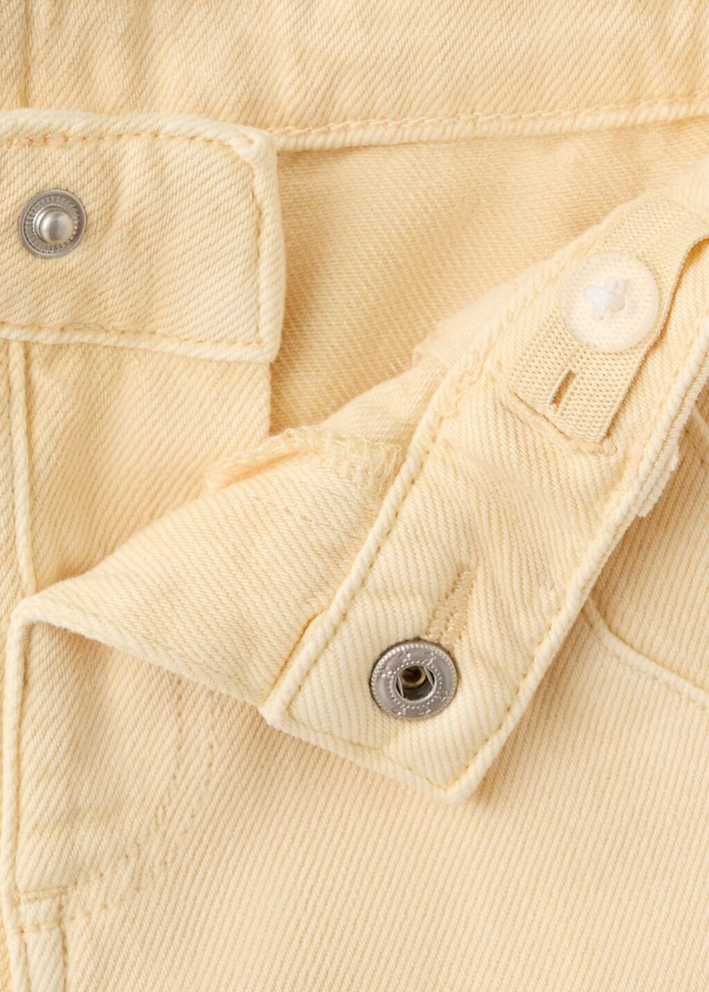 Yellow Denim Bermuda Shorts, Baby Boys, Yellow, large image number 3