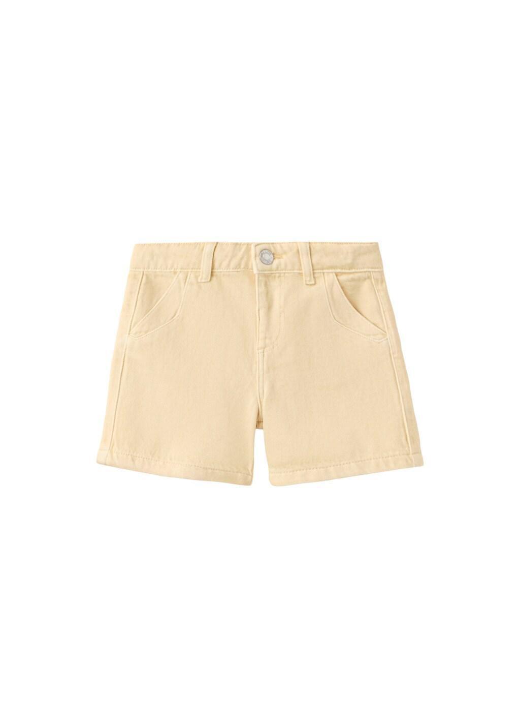 Yellow Denim Bermuda Shorts, Baby Boys, Yellow, large image number 4