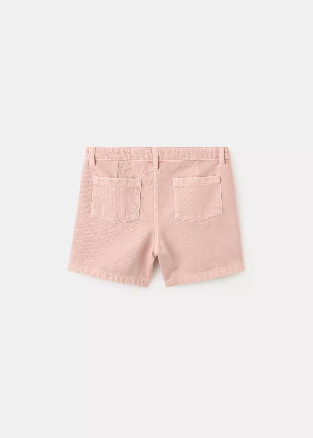 Pink Denim Bermuda Shorts, Baby Boys, Light-Pastel Pink, large image number 2