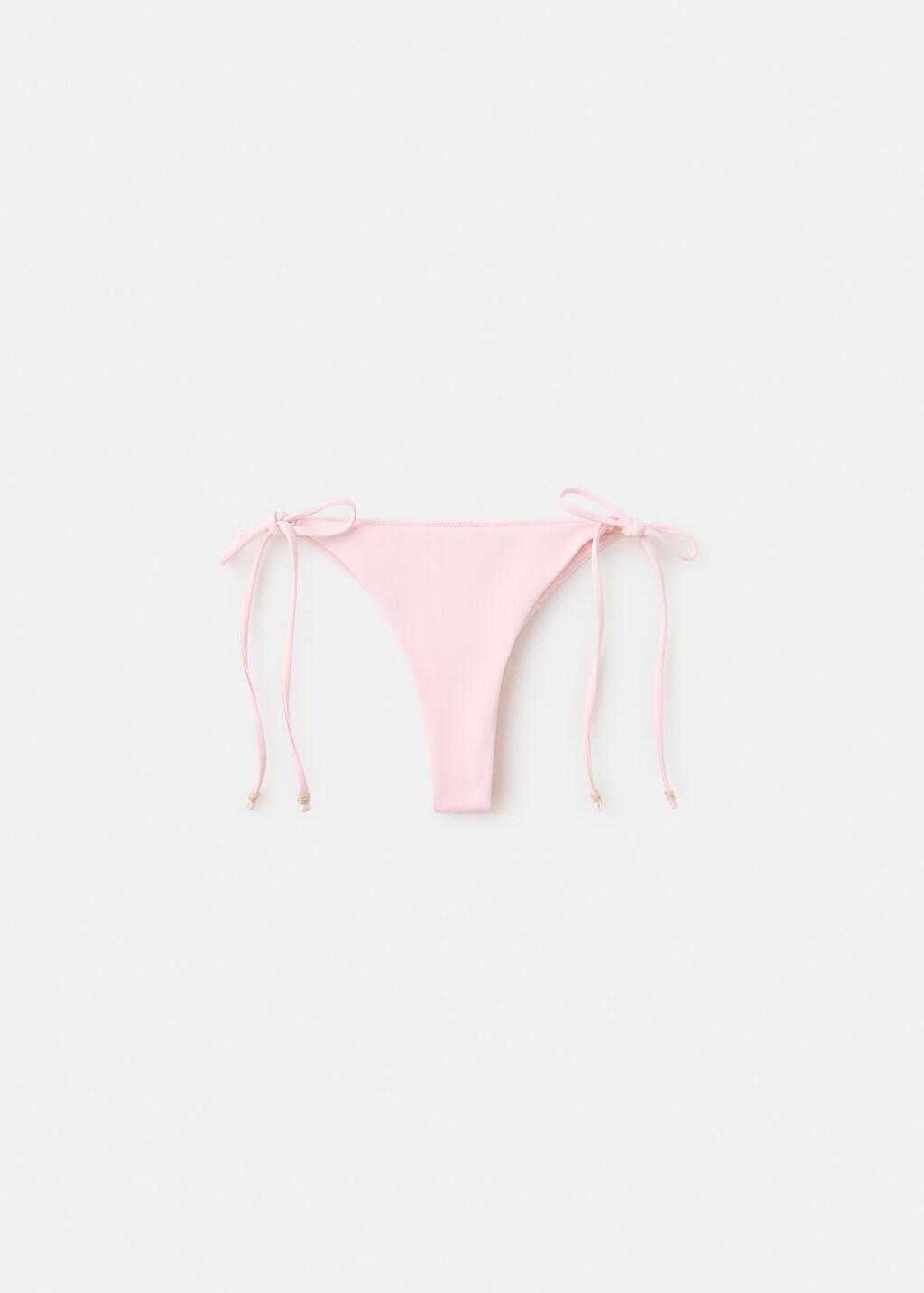 Pink Lt Pastel Brazilian Bikini Bottoms With Bows, 0201_82, large image number 8