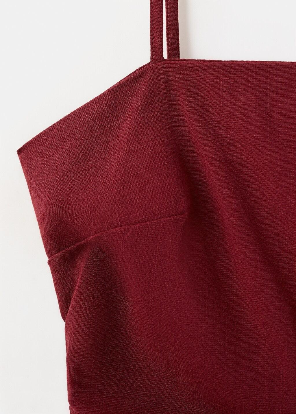 Red Square-Neck Strappy Top, 0201_70, large image number 1