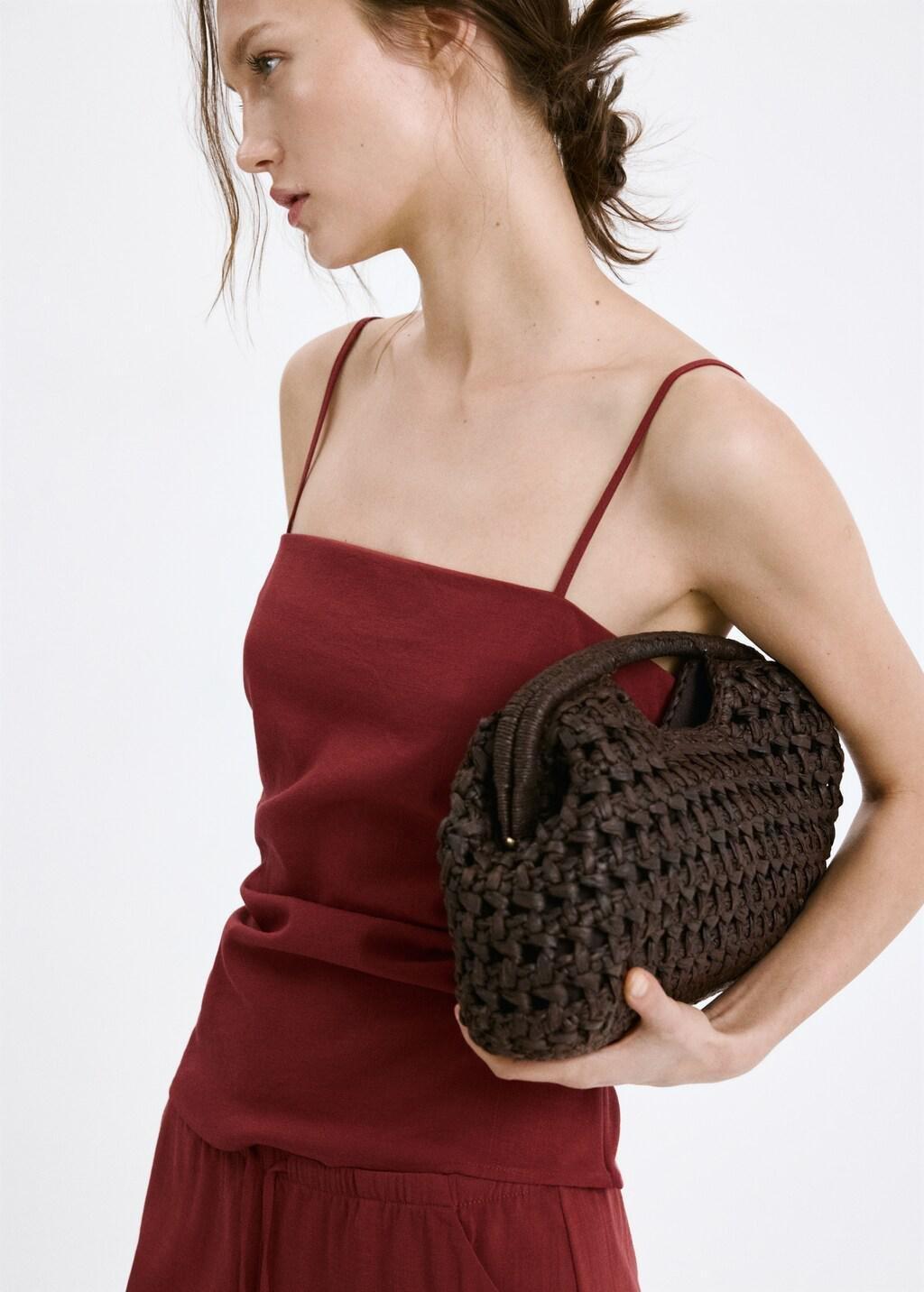 Red Square-Neck Strappy Top, 0201_70, large image number 3