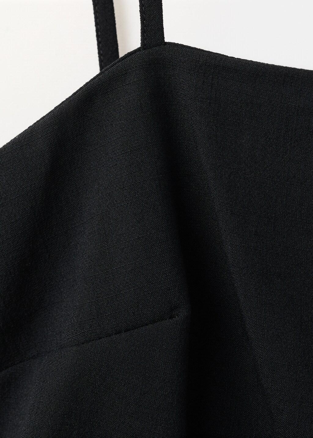 Black Square-Neck Strappy Top, Black, large image number 1