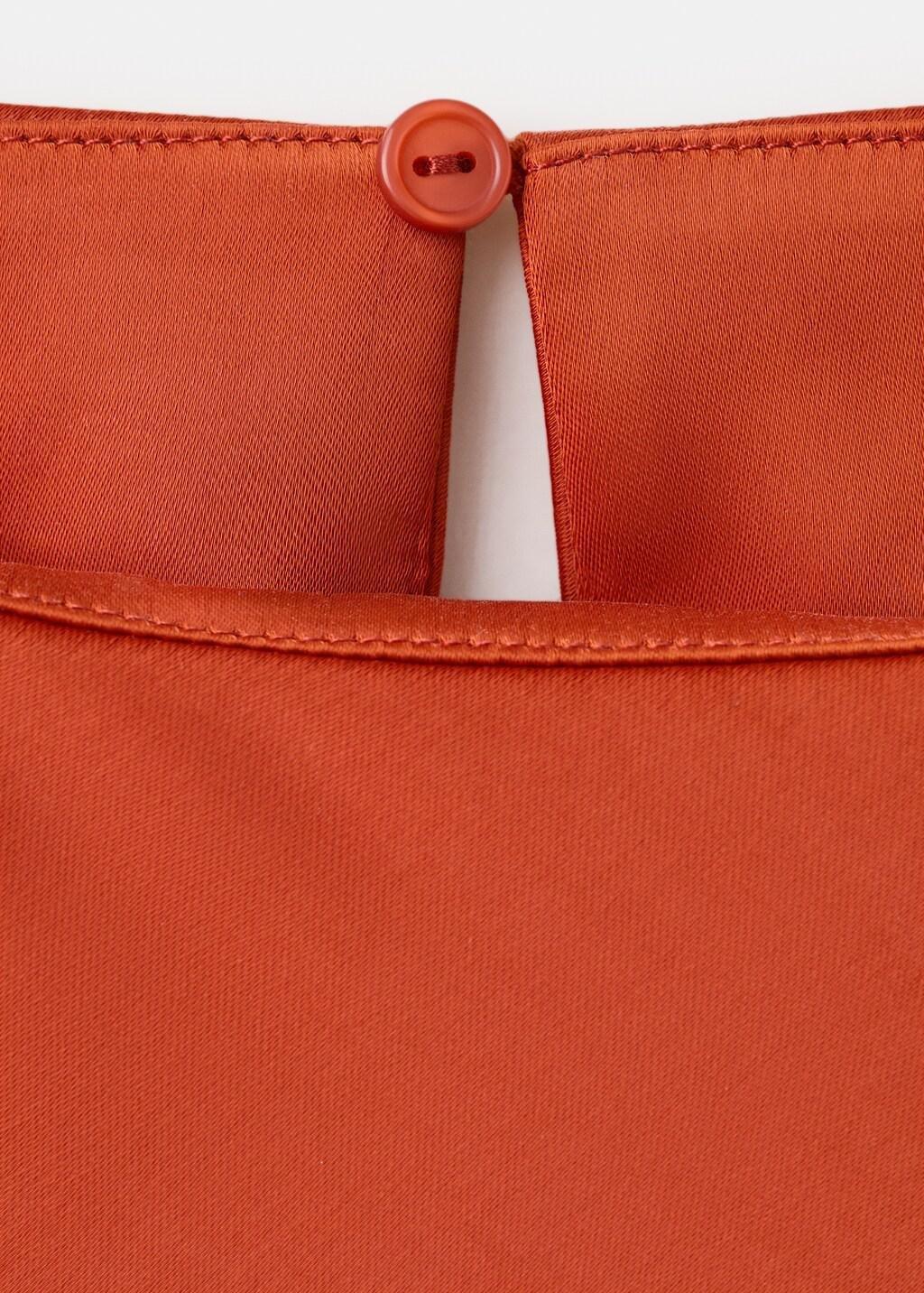 Orange Flared-Sleeve Satin Dress, 0201_79, large image number 1