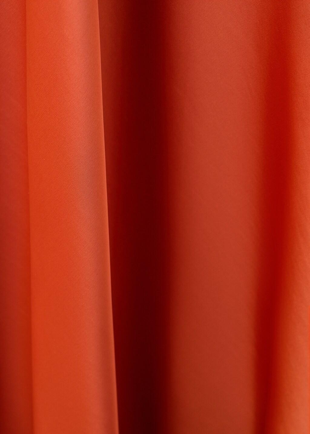 Orange Flared-Sleeve Satin Dress, 0201_79, large image number 5