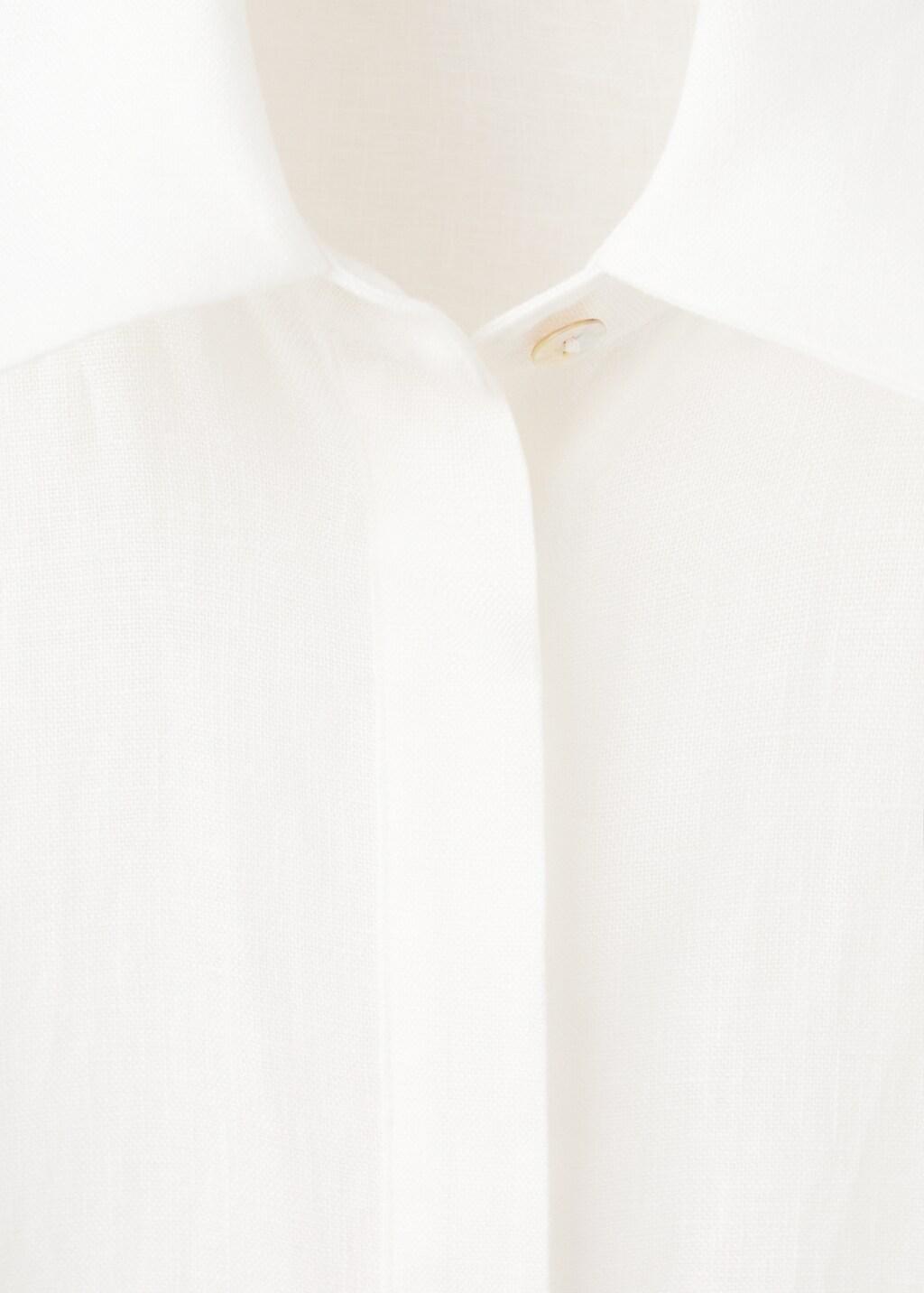 Beige Linen Shirt Dress With Bow, 0201_05, large image number 5