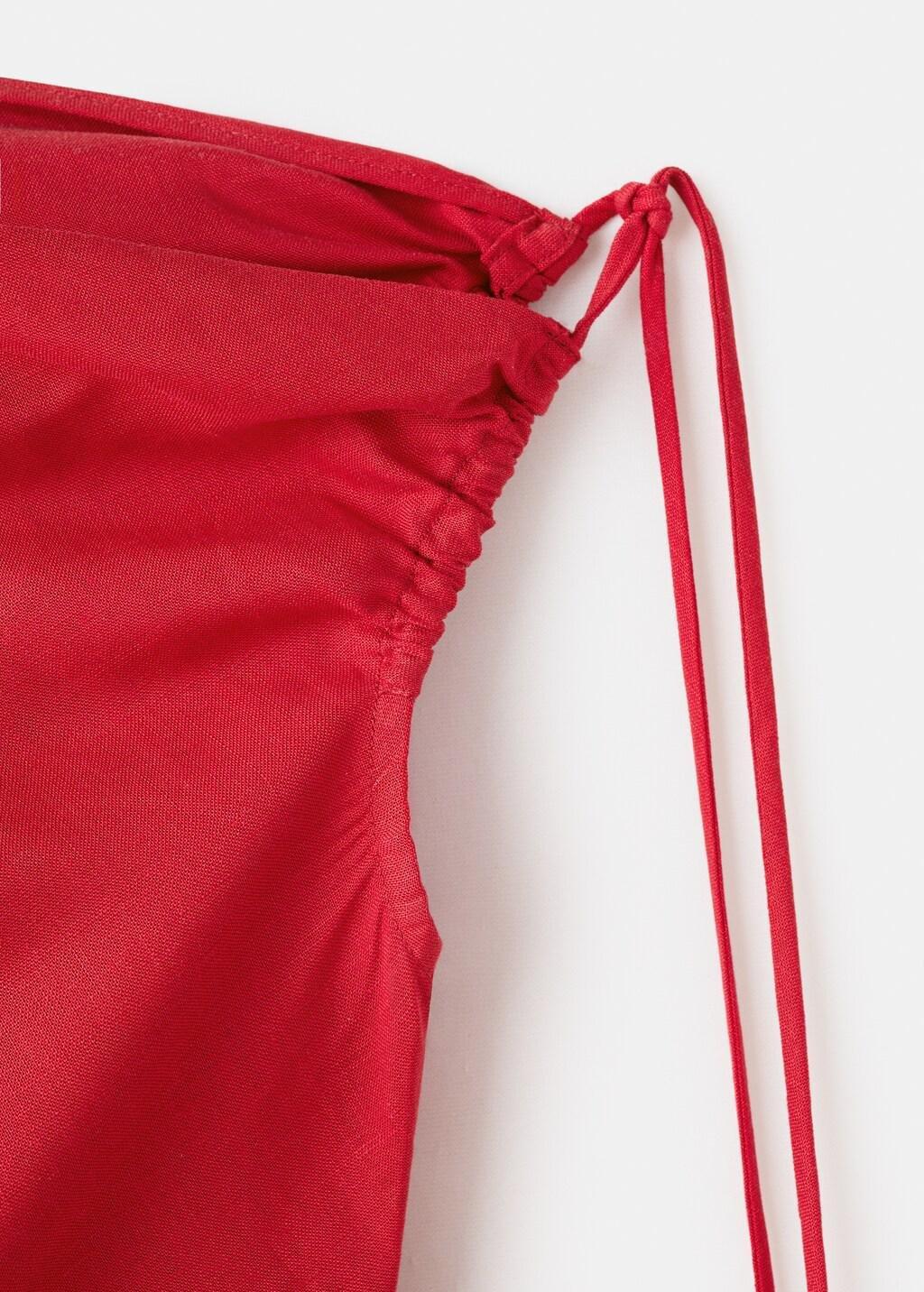 Red Asymmetric Side Ruched Dress, 0201_70, large image number 1