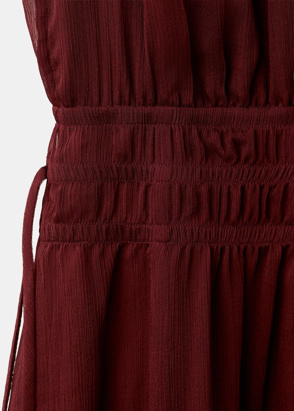 Red Flowy Dress With Gathered Waist, 0201_78, large image number 4