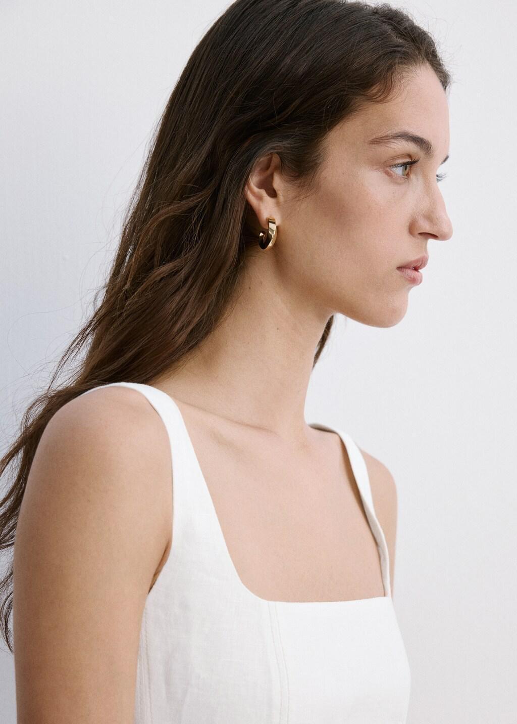 White A-Line Linen Dress, 0201_01, large image number 4