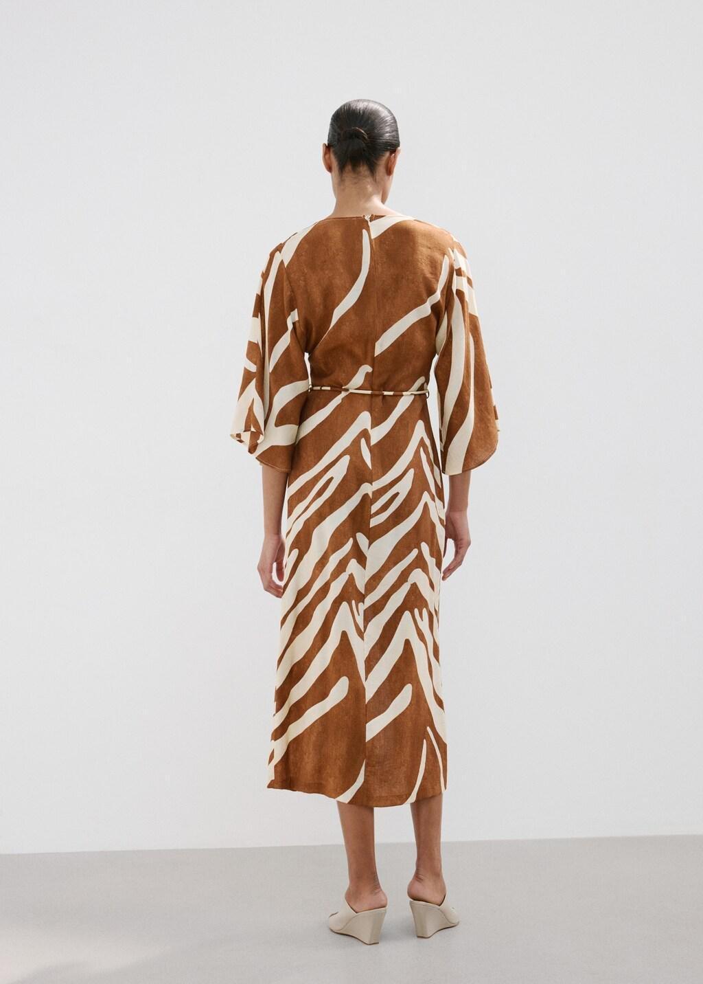 Brown Printed Cotton Dress, 0201_30, large image number 2