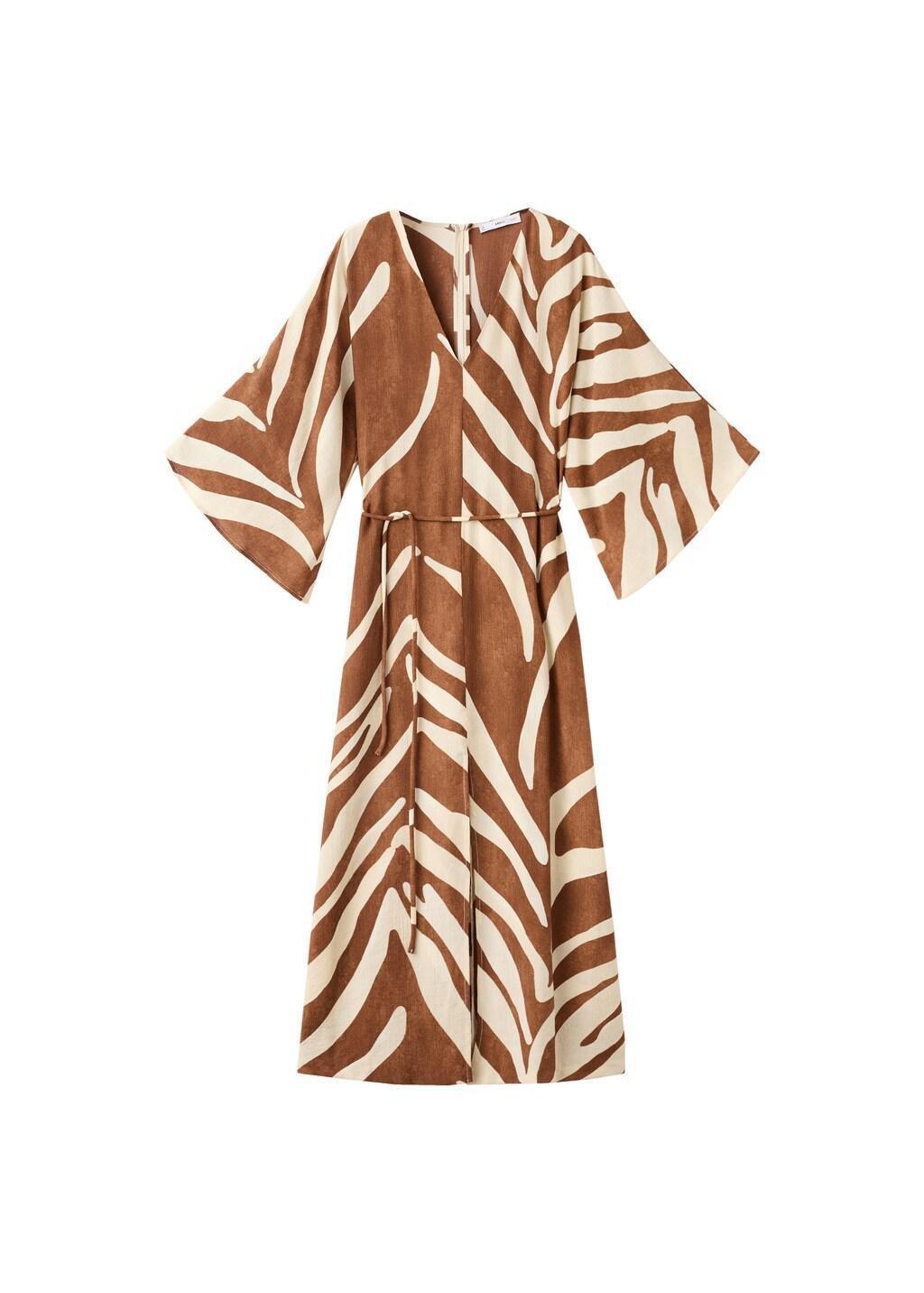 Brown Printed Cotton Dress, 0201_30, large image number 7