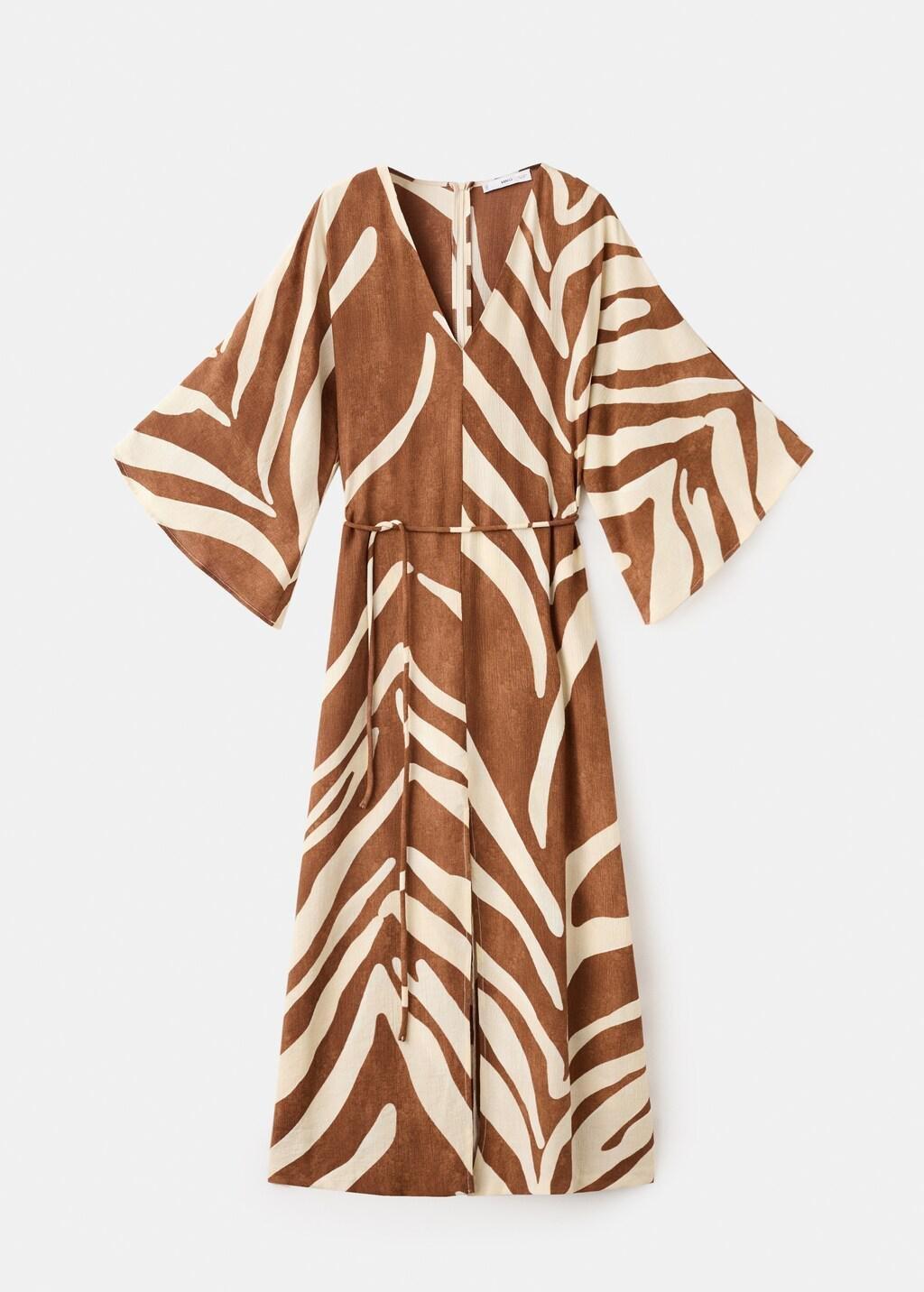 Brown Printed Cotton Dress, 0201_30, large image number 8