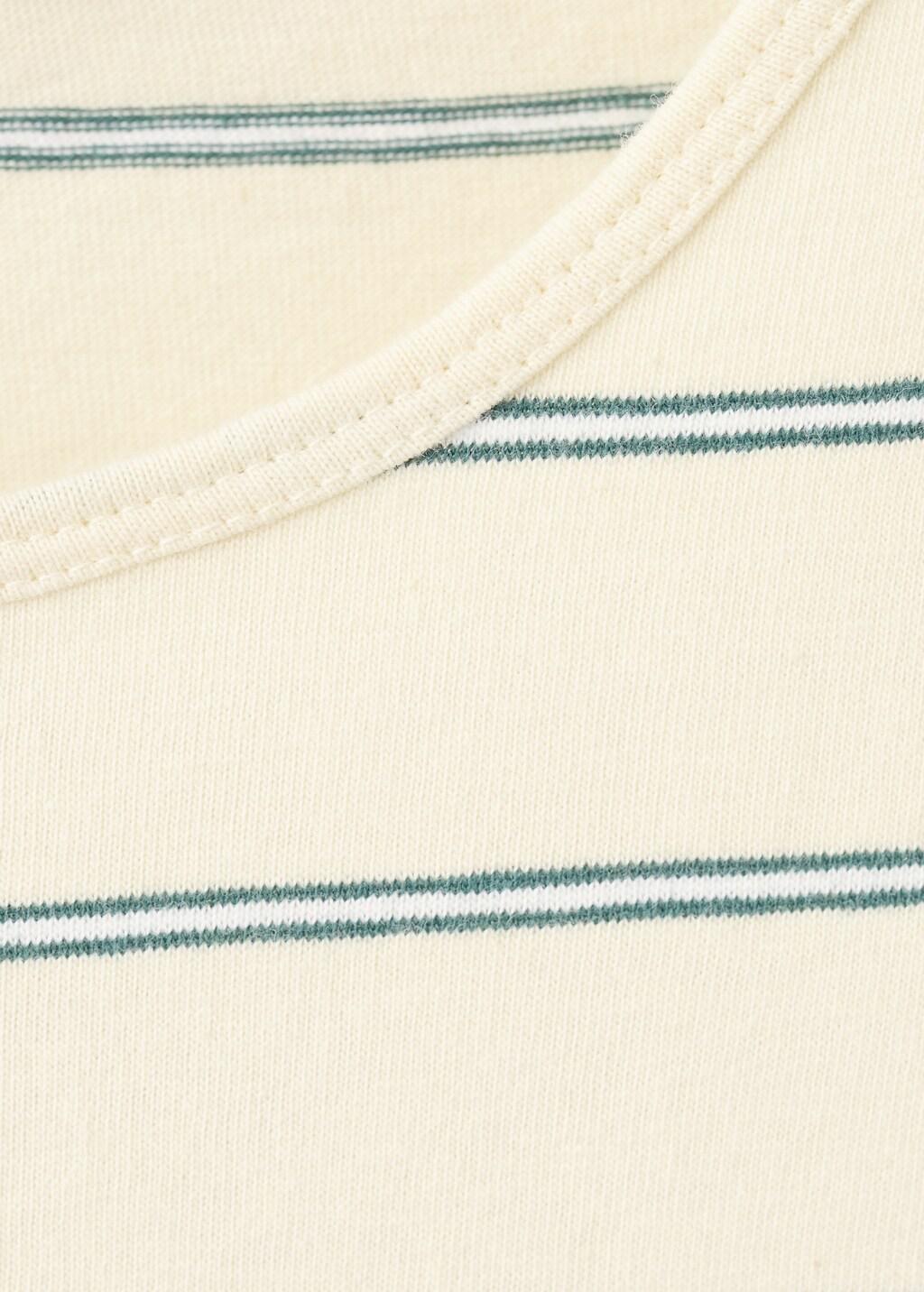 Yellow Striped Cotton T-Shirt, 0201_11, large image number 1