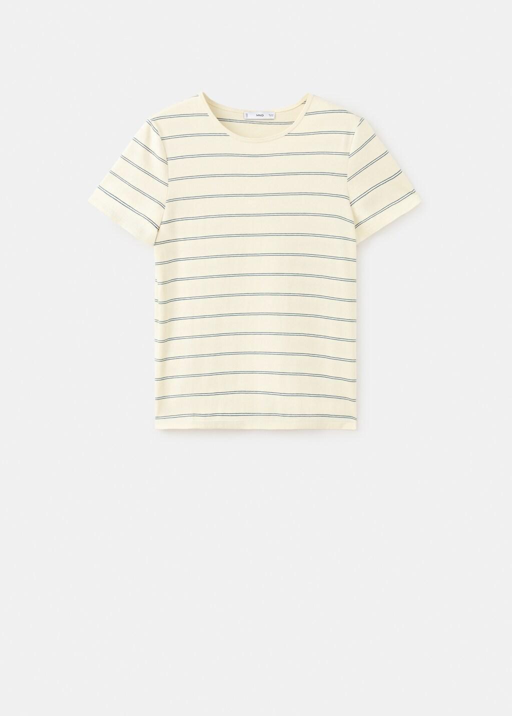 Yellow Striped Cotton T-Shirt, 0201_11, large image number 7