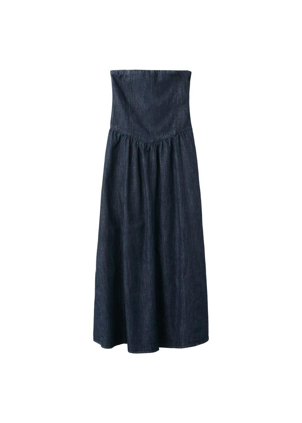 Blue Strapless Denim Dress, 0201_TS, large image number 6