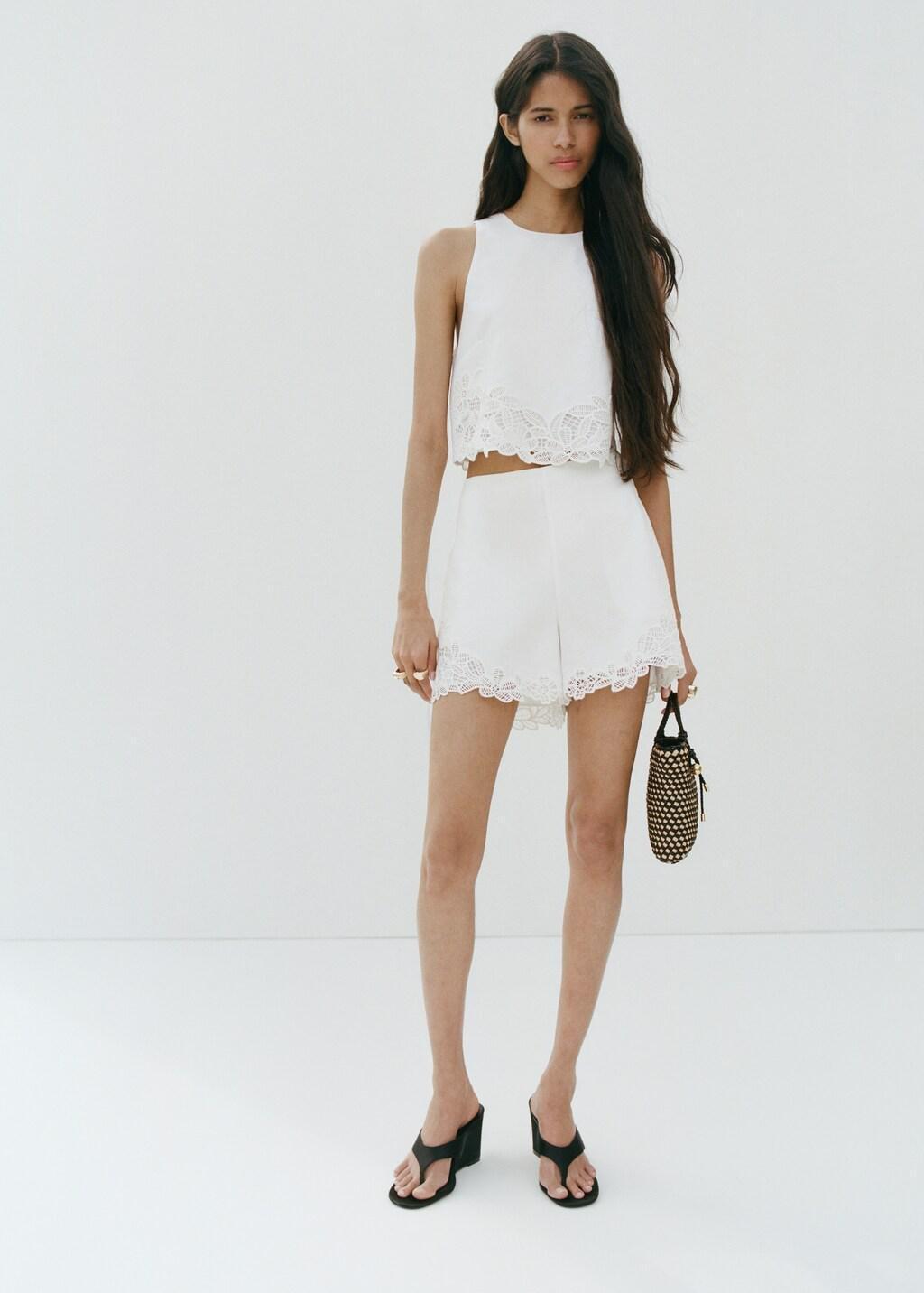 White Embroidered Broderie Anglaise Top, 0201_02, medium