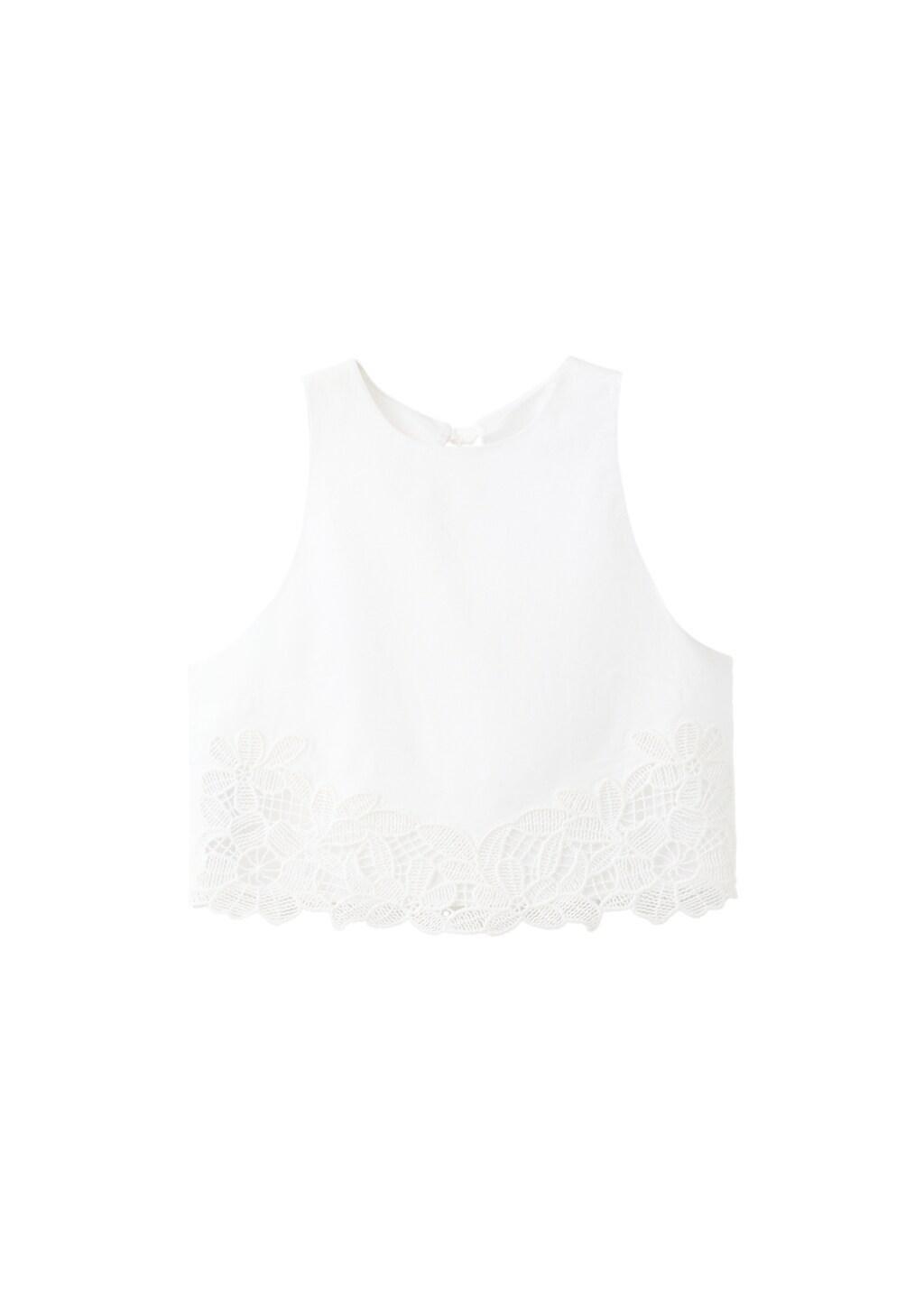 White Embroidered Broderie Anglaise Top, 0201_02, large image number 6