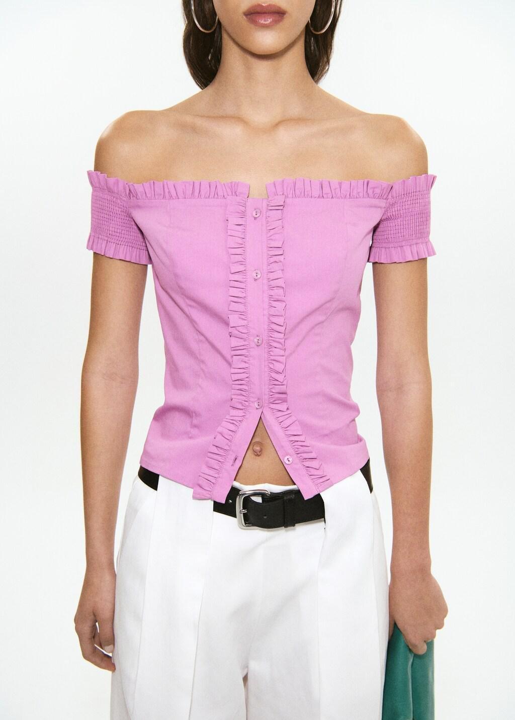 Pink Ruffle Detail Top, 0201_81, large image number 3