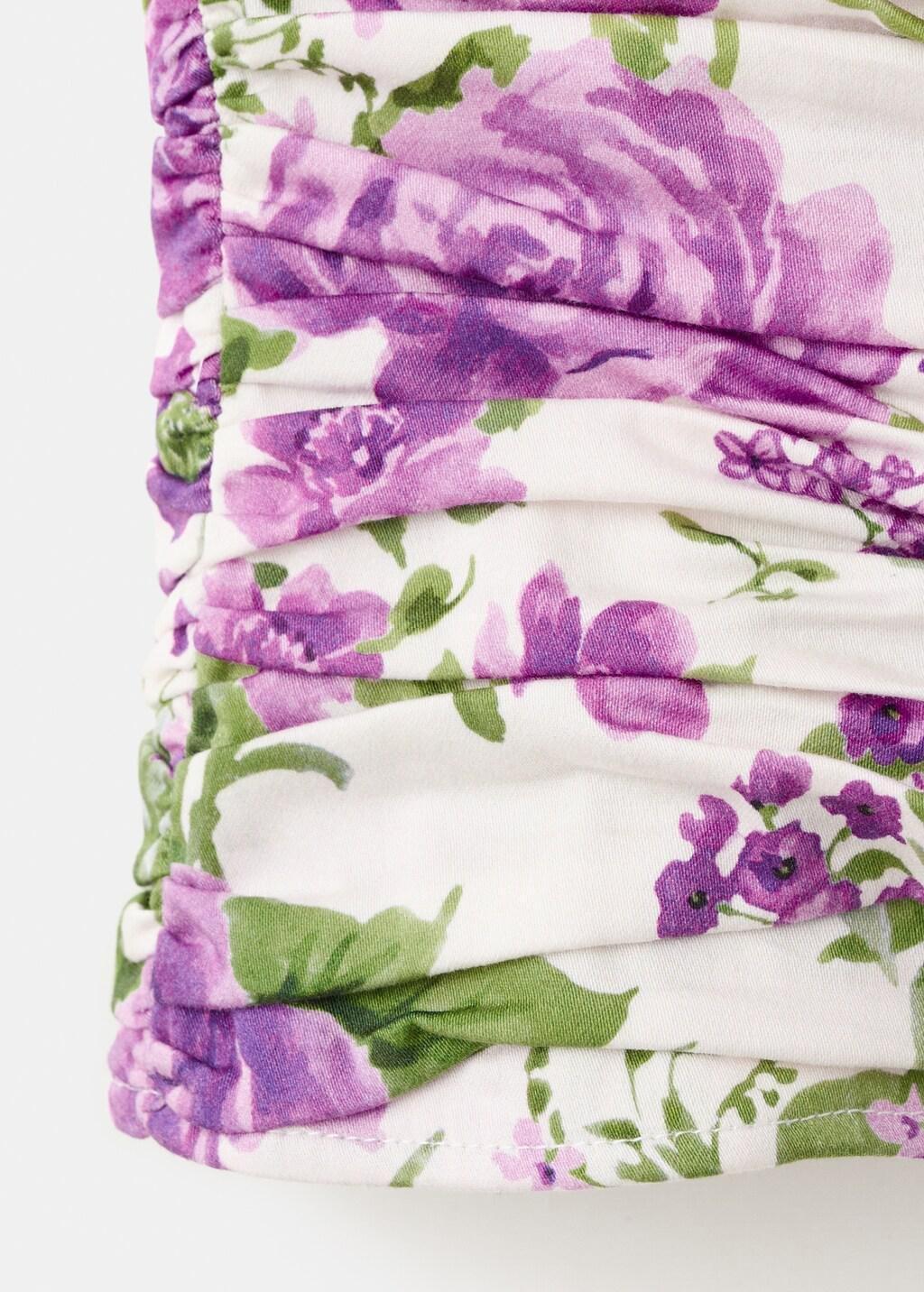 White Strapless Floral Top, 0201_02, large image number 1
