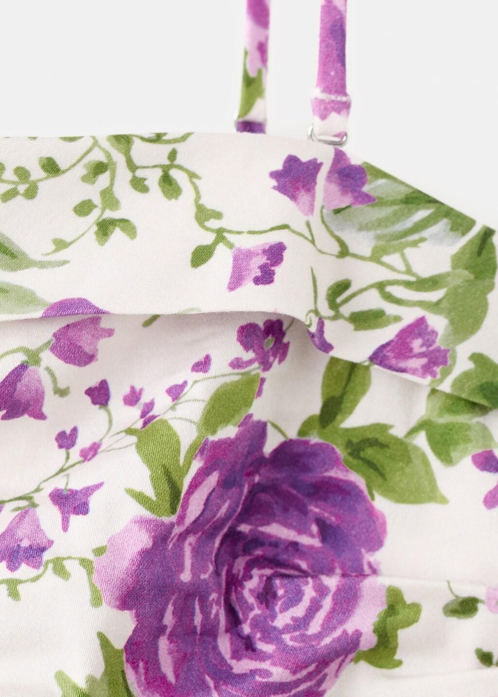 White Strapless Floral Top, 0201_02, large image number 4