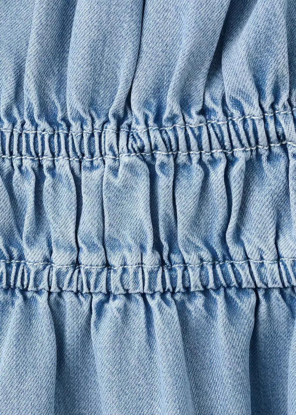 Blue Lyocell Ruched Denim Dress, 0201_TC, large image number 5