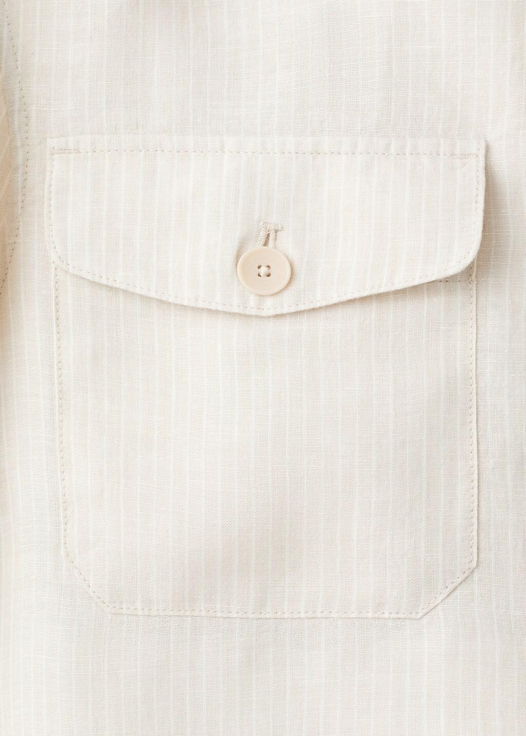 WHITE 100% linen striped blazer, Men, White, large image number 5