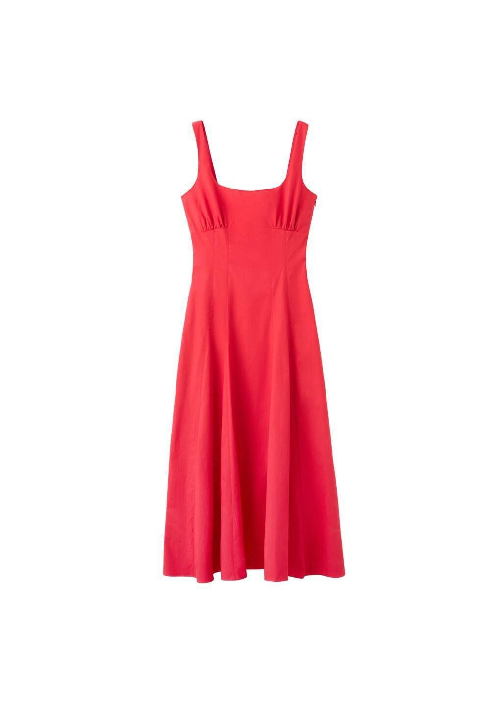 Red Long Flared Dress, 0201_70, large image number 0
