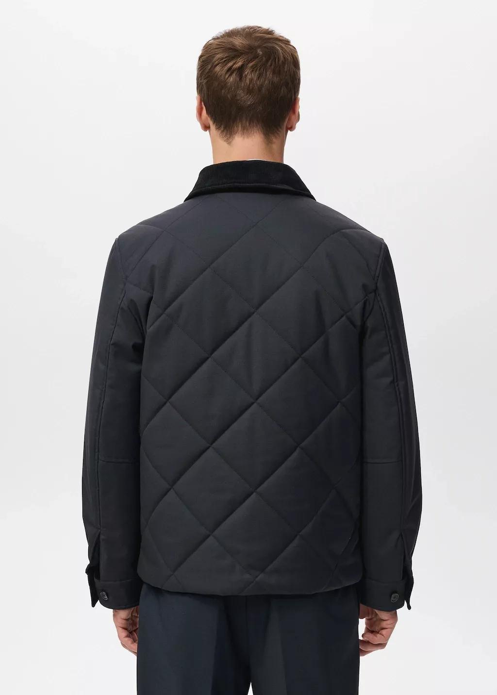 Blue Quilted Water-Repellent Jacket, Dark Blue, large image number 2