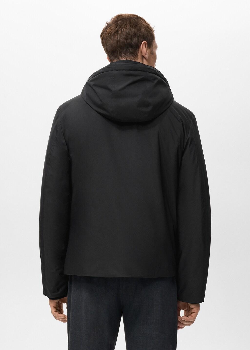 Black Quilted Water Repellent Jacket, Black, large image number 2