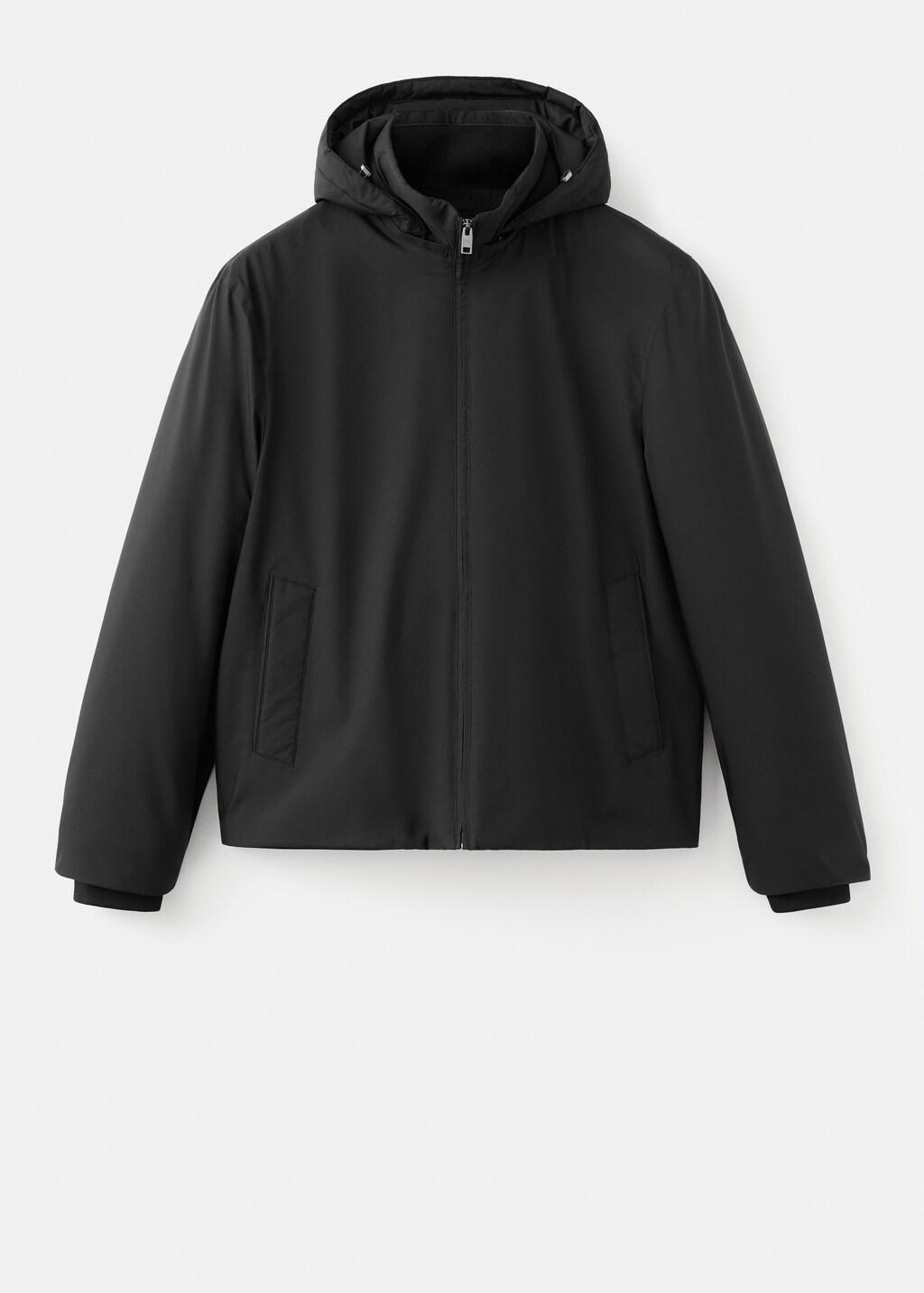 Black Quilted Water Repellent Jacket, Black, large image number 8