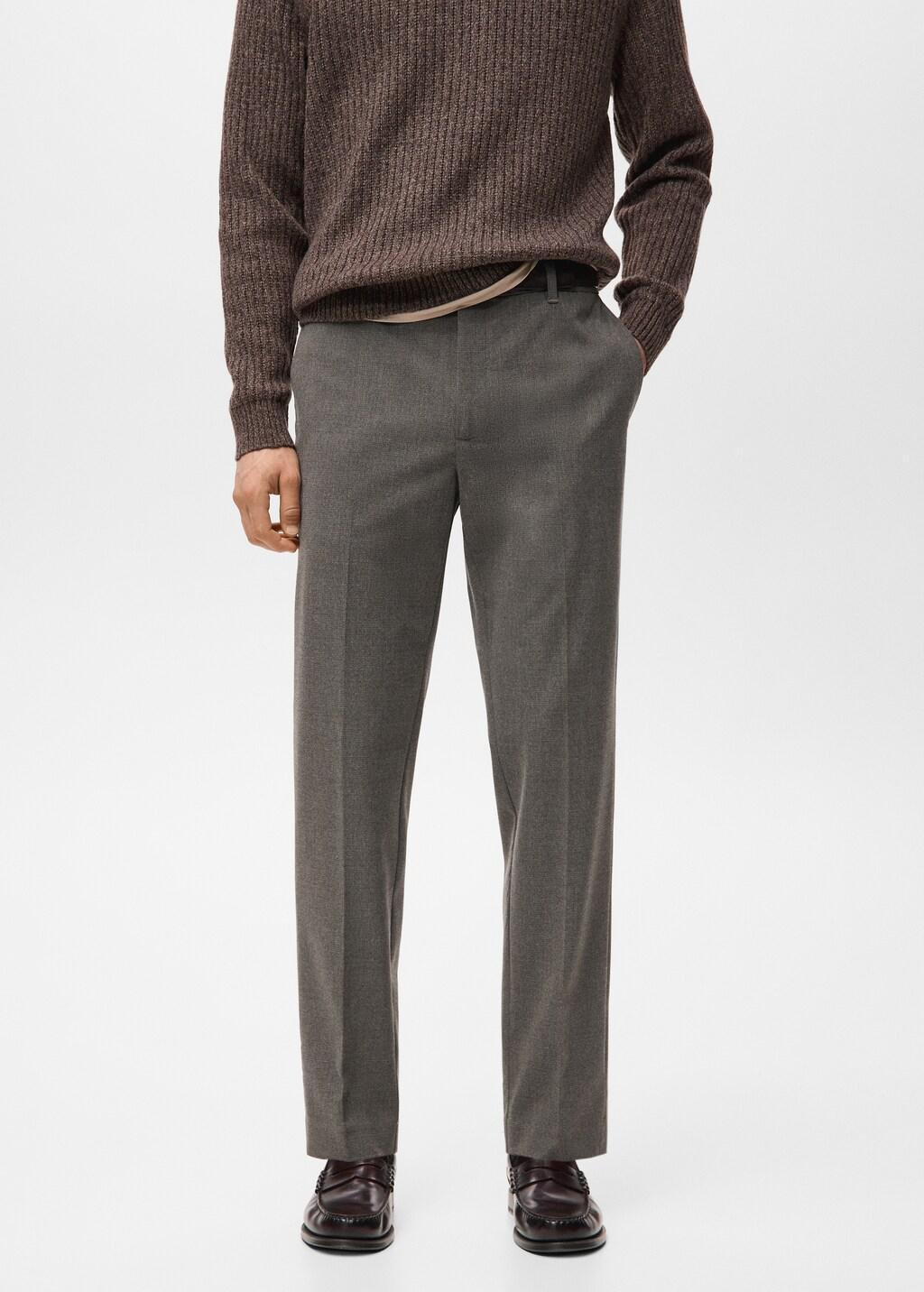 Brown Regular Fit Flowing Trousers, Medium Brown, large image number 3