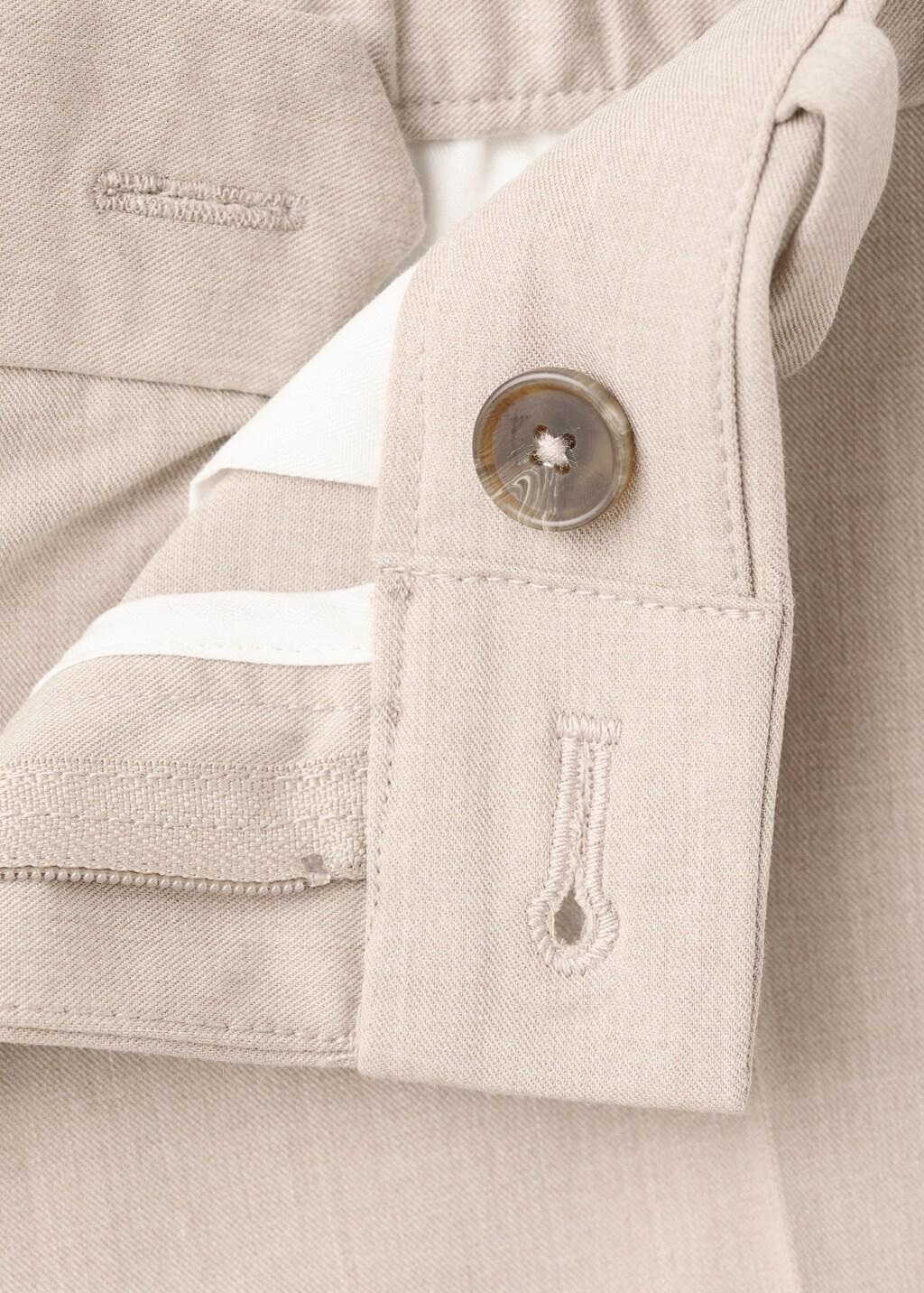 Beige Bologna Cropped Slim Fit Trousers, Light Beige, large image number 1