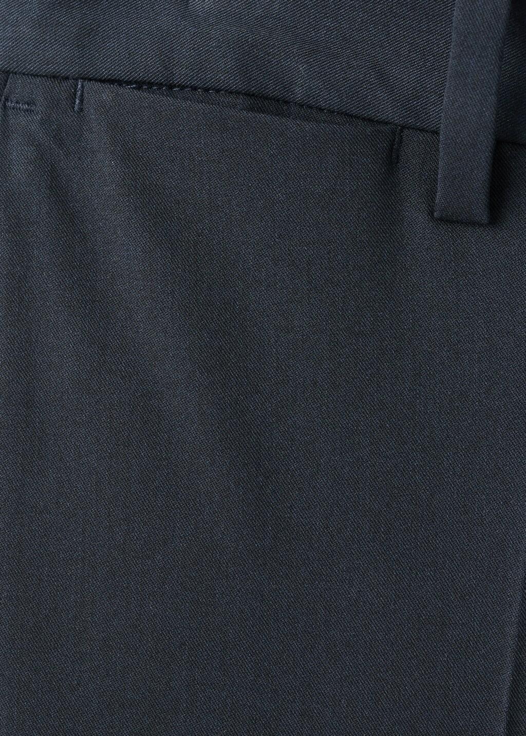 Navy Bologna Cropped Slim-Fit Trousers, Navy, large image number 5