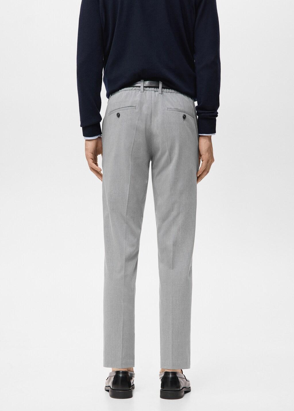Grey Bologna Cropped Slim-Fit Trousers, 0201_91, medium