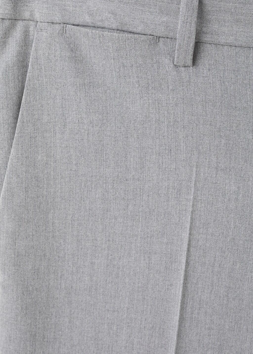 Grey Bologna Cropped Slim-Fit Trousers, 0201_91, large image number 5