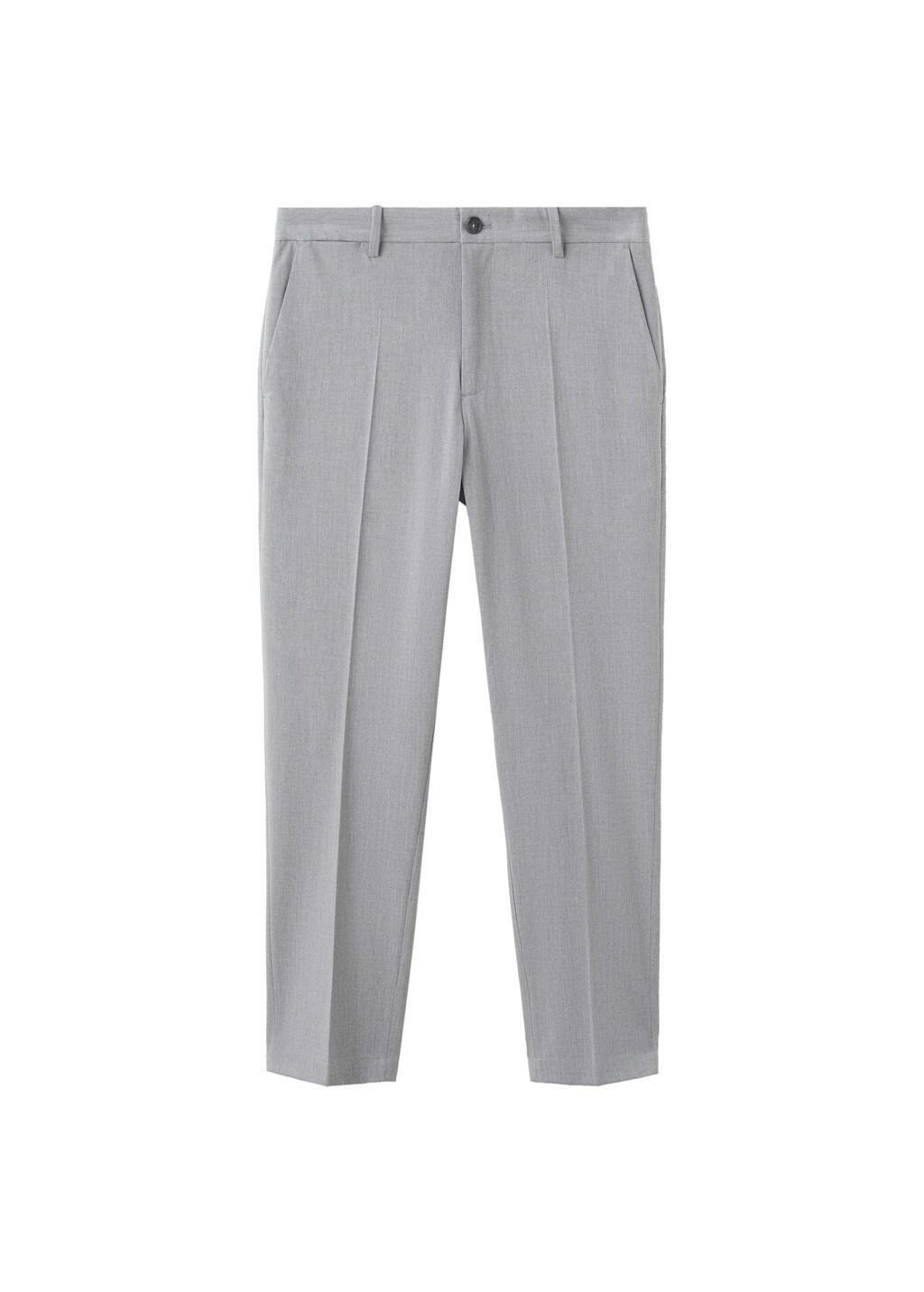 Grey Bologna Cropped Slim-Fit Trousers, 0201_91, large image number 7