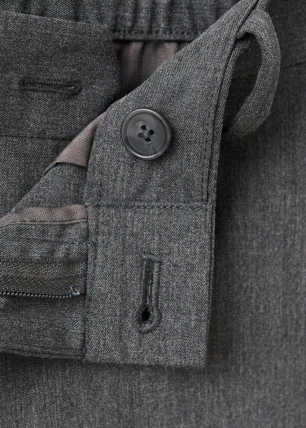 Grey Bologna Cropped Slim-Fit Trousers, Grey, large image number 1