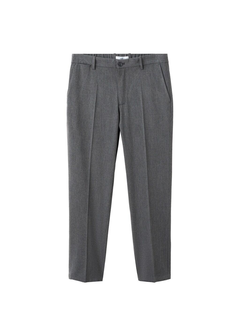 Grey Bologna Cropped Slim-Fit Trousers, Grey, large image number 7